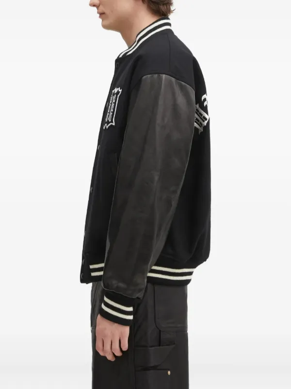 WACKO MARIA Type-2 contrast-sleeves Varsity Jacket | Black