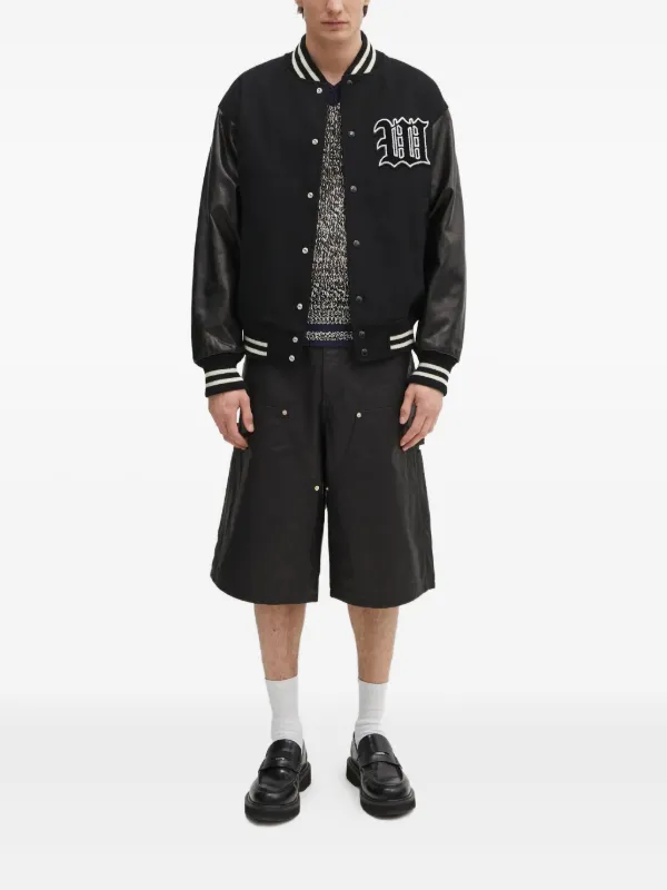 WACKO MARIA Type-2 contrast-sleeves Varsity Jacket | Black