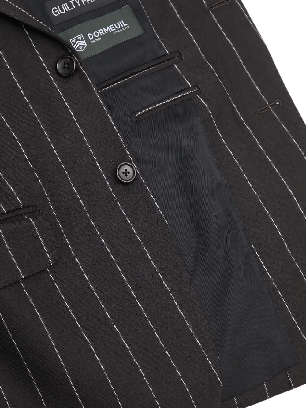 WACKO MARIA Blazer met krijtstreep en enkele rij knopen Zwart