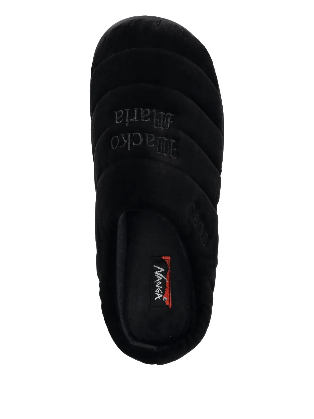 WACKO MARIA Gewatteerde slippers met borduurwerk Zwart