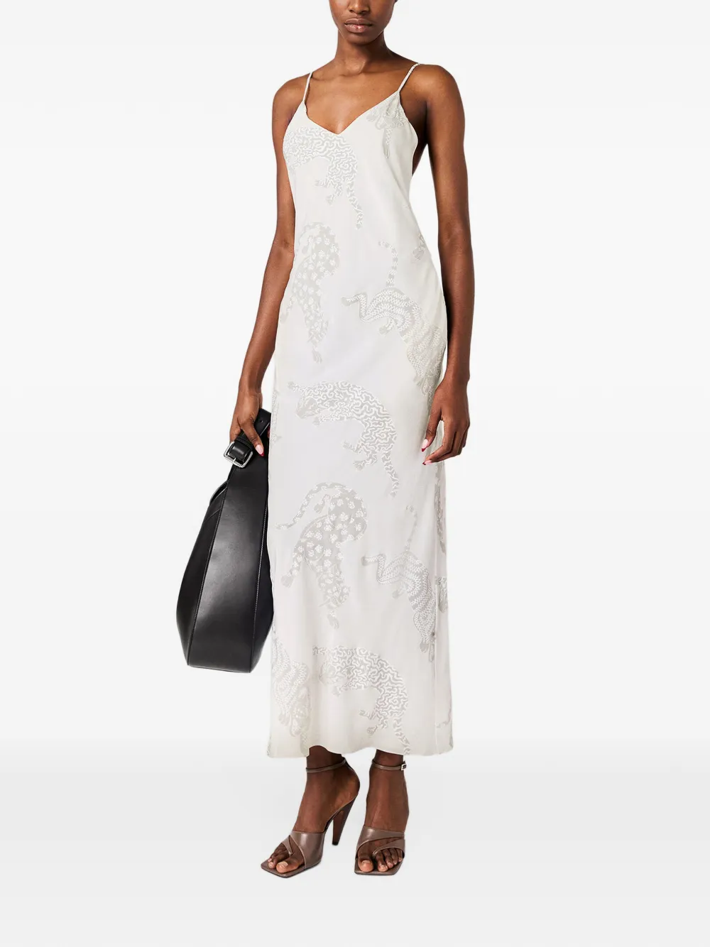 Stella McCartney Mouwloze jurk met luipaardprint Wit