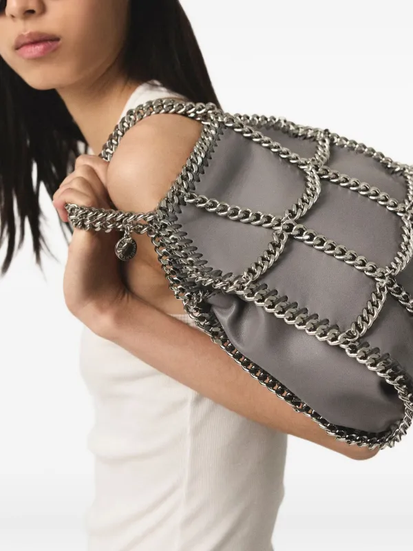Stella McCartney Falabella Chain Cage Tote Bag Grey FARFETCH IN