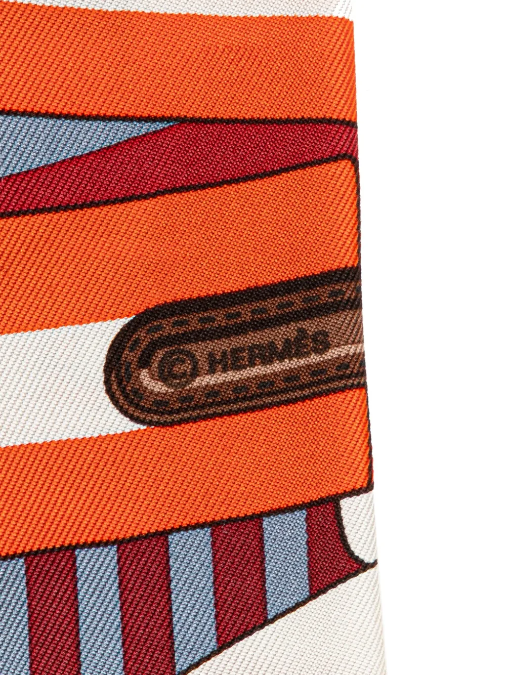Pre-owned Hermes 20th Century Sangles Silk Twilly Scarf Scarves