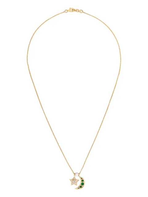 House of Meraki 18K yellow gold Starling emerald and diamonds necklace