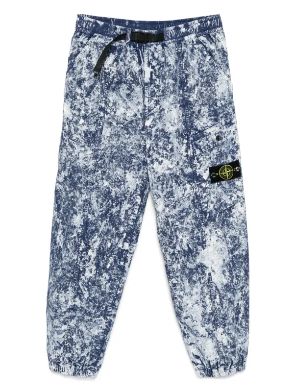Stone Island Printed Cargo Pants in Blue
