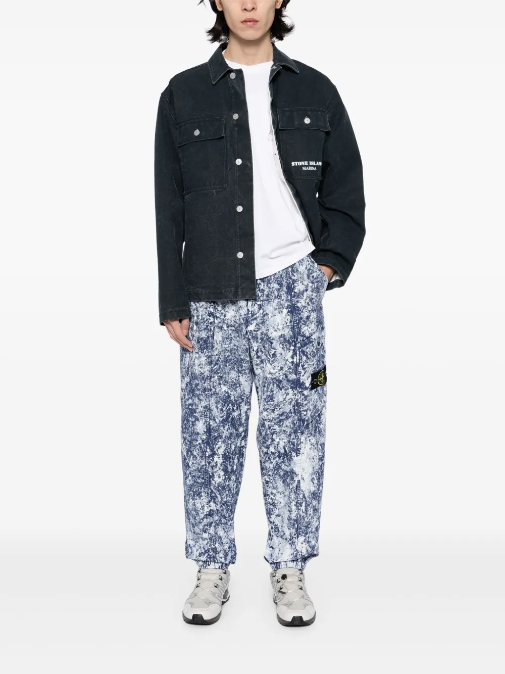 Stone Island Cargo broek met print - Blauw