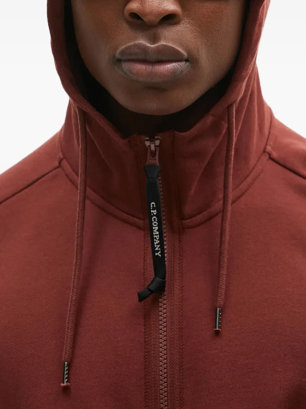 C.P. Company Hoodie met rits en Goggle-capuchon Bruin