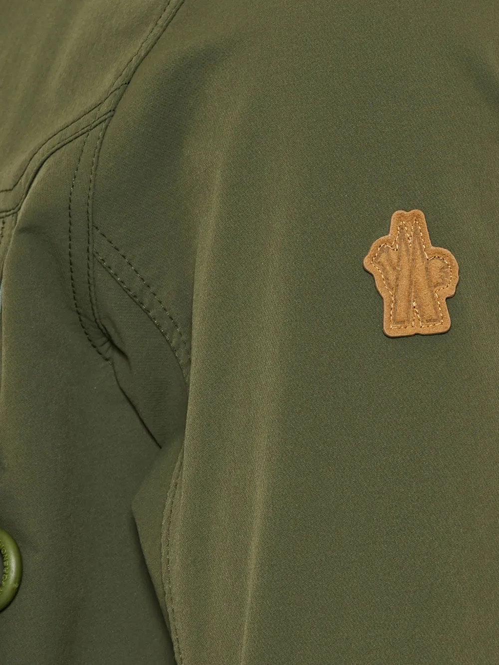 Moncler Grenoble Jack met capuchon en logopatch Groen