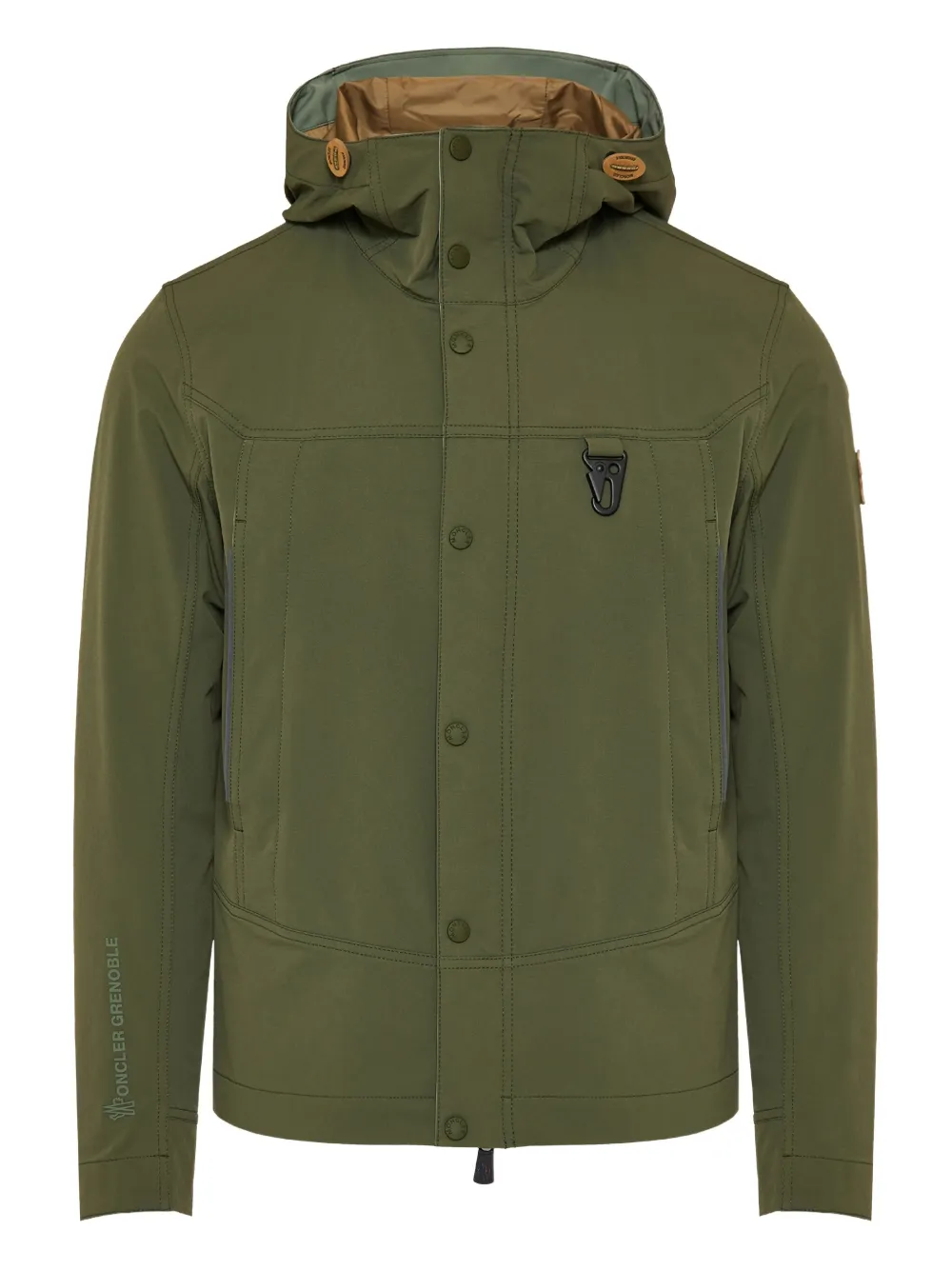 Moncler Grenoble hooded logo-patch jacket | Green | Image 1