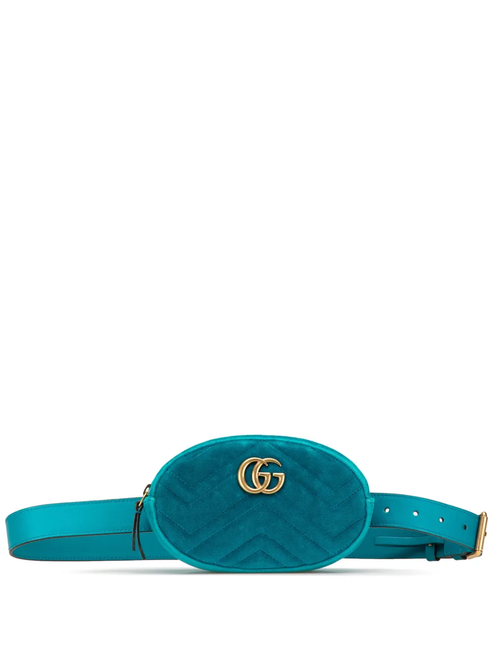 Pre-owned Gucci 2016-2024 Gg Marmont Velvet Matelasse Belt Bag