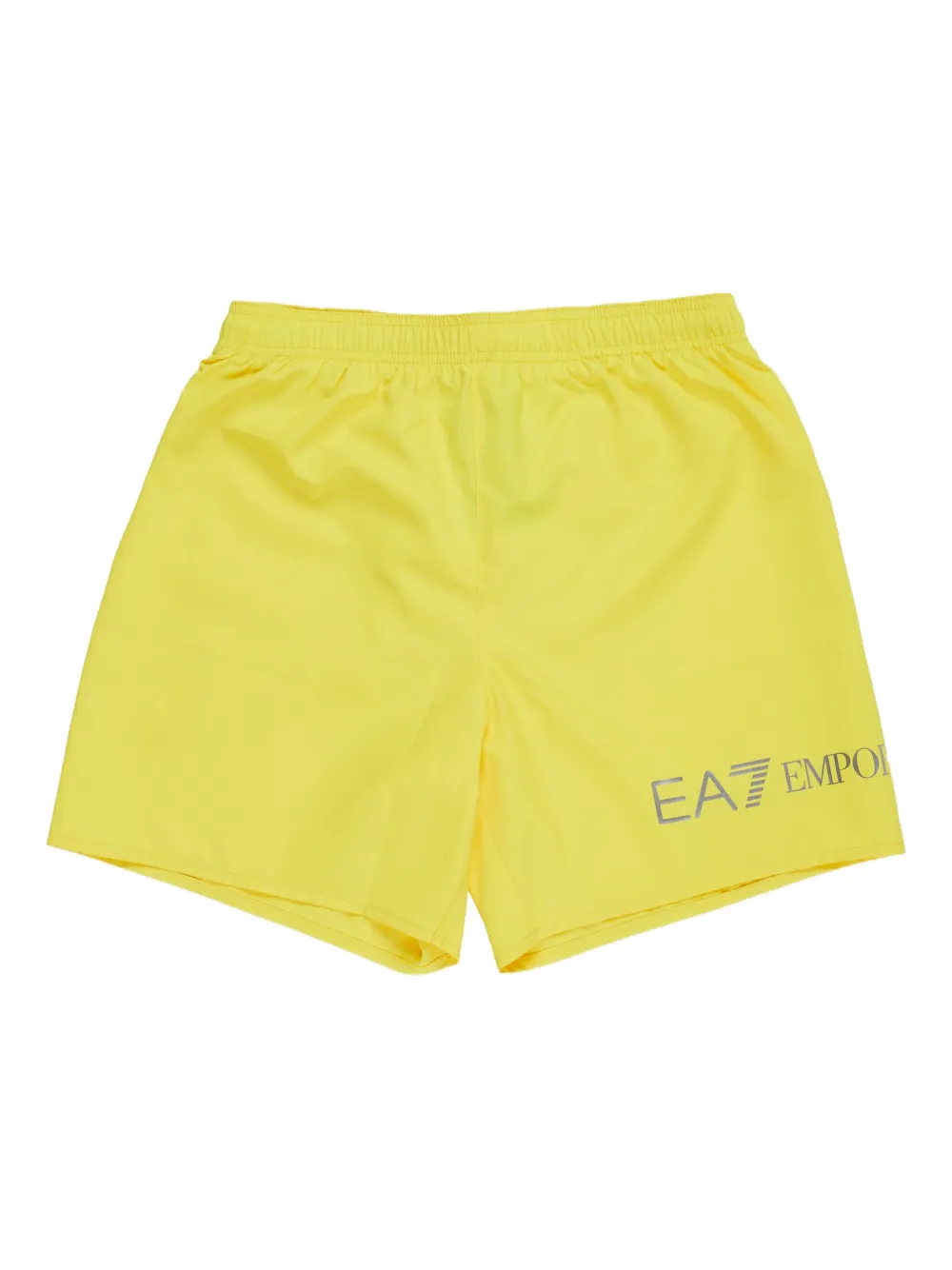Emporio Armani Kids logo-print swim shorts - イエロー Emporio Armani Kids logo-print swim shorts - イエロー