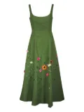 Lela Rose floral-embroidered maxi dress - Green