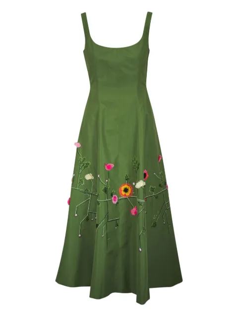 Lela Rose vestido largo con bordado floral