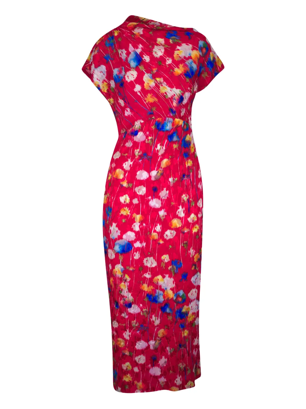 floral-jacquard maxi dres
