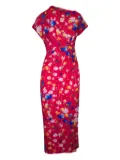 Lela Rose floral-jacquard maxi dres - Red