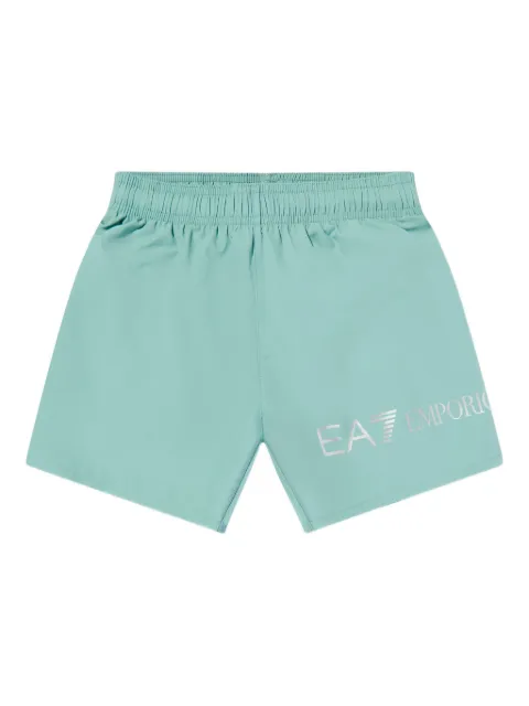Emporio Armani Kids shorts de playa con logo estampado