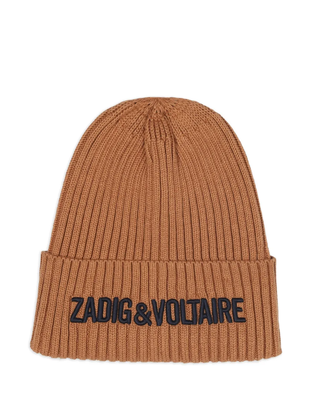 Zadig & Voltaire Kids Ribgebreide muts Bruin