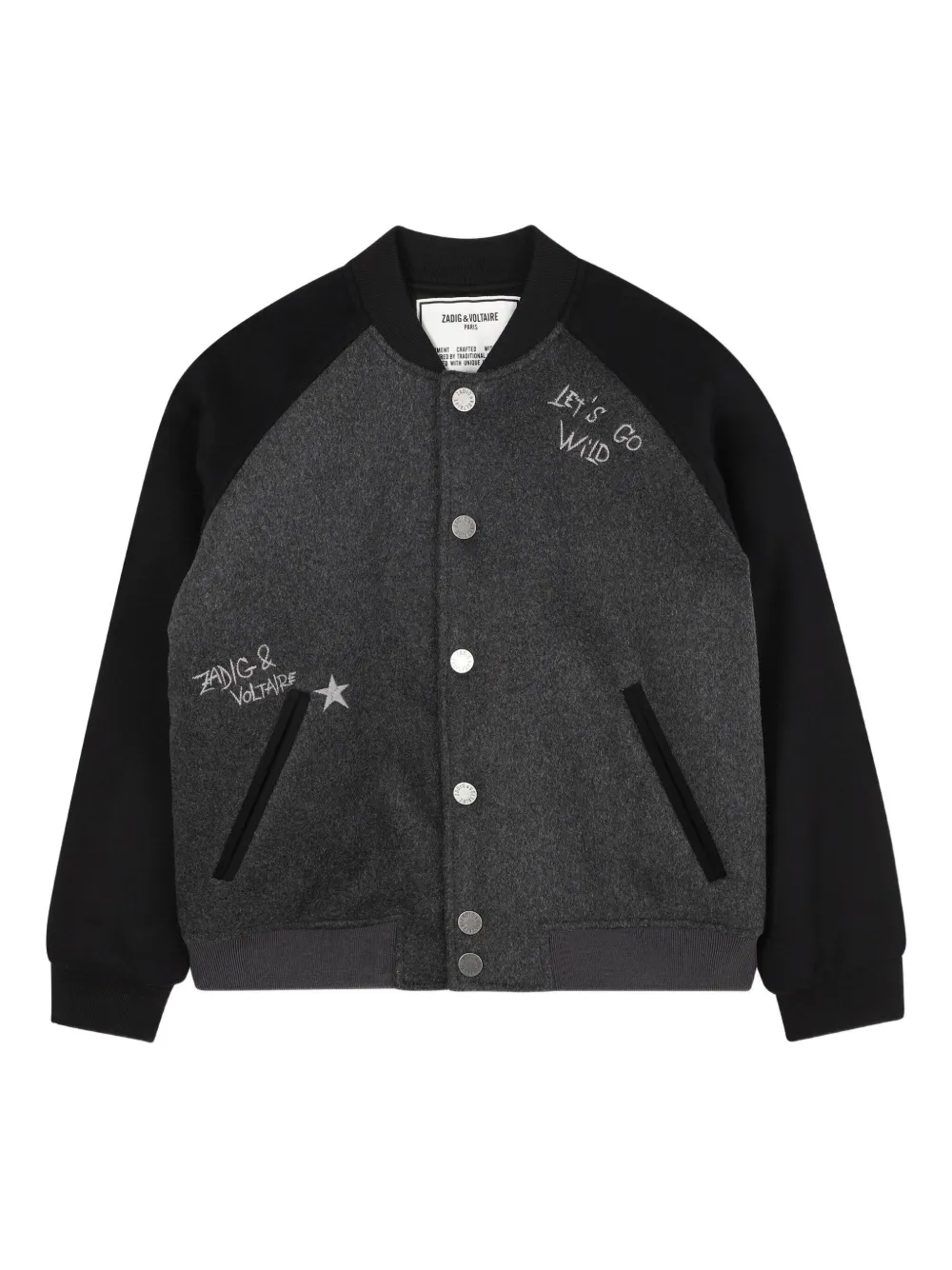 Zadig & Voltaire Kids Bomberjack met vlakken Zwart
