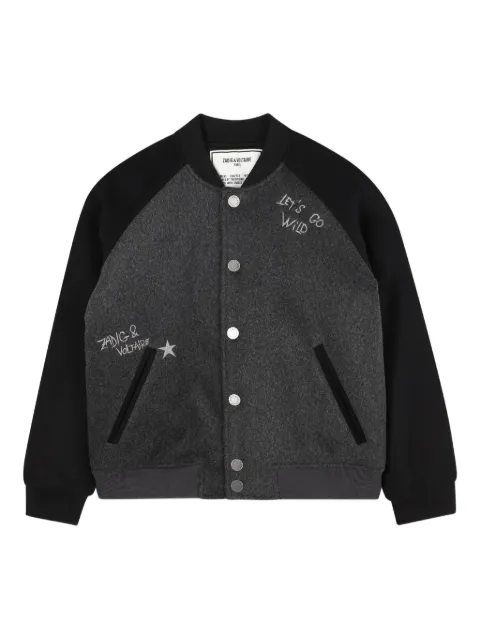 Zadig & Voltaire Kids panelled bomber jacket