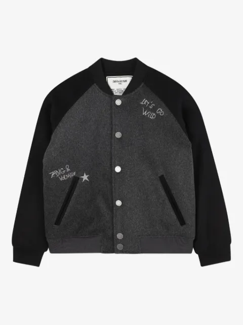 Zadig & Voltaire Kids جاكيت بومبر بأجزاء مخيوطة