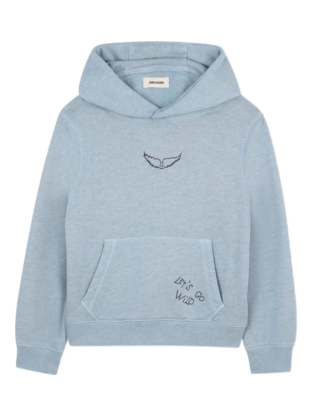 Zadig & Voltaire Kids Hoodie met geborduurd logo Blauw
