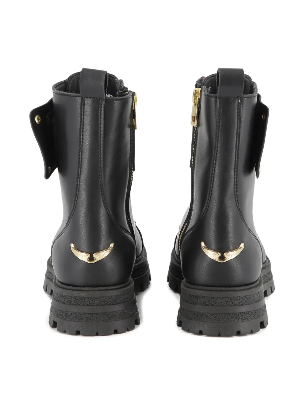Zadig & Voltaire Kids rugged-sole lace-up boots Black