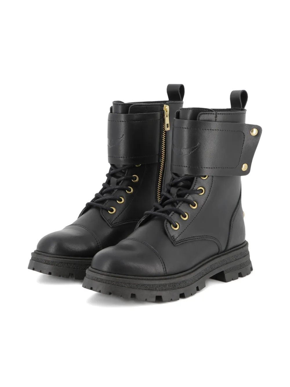 Zadig & Voltaire Kids rugged-sole lace-up boots Black
