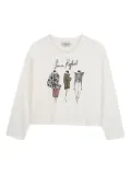SONIA RYKIEL ENFANT illustrated-graphic long-sleeve sweatshirt - Neutrals
