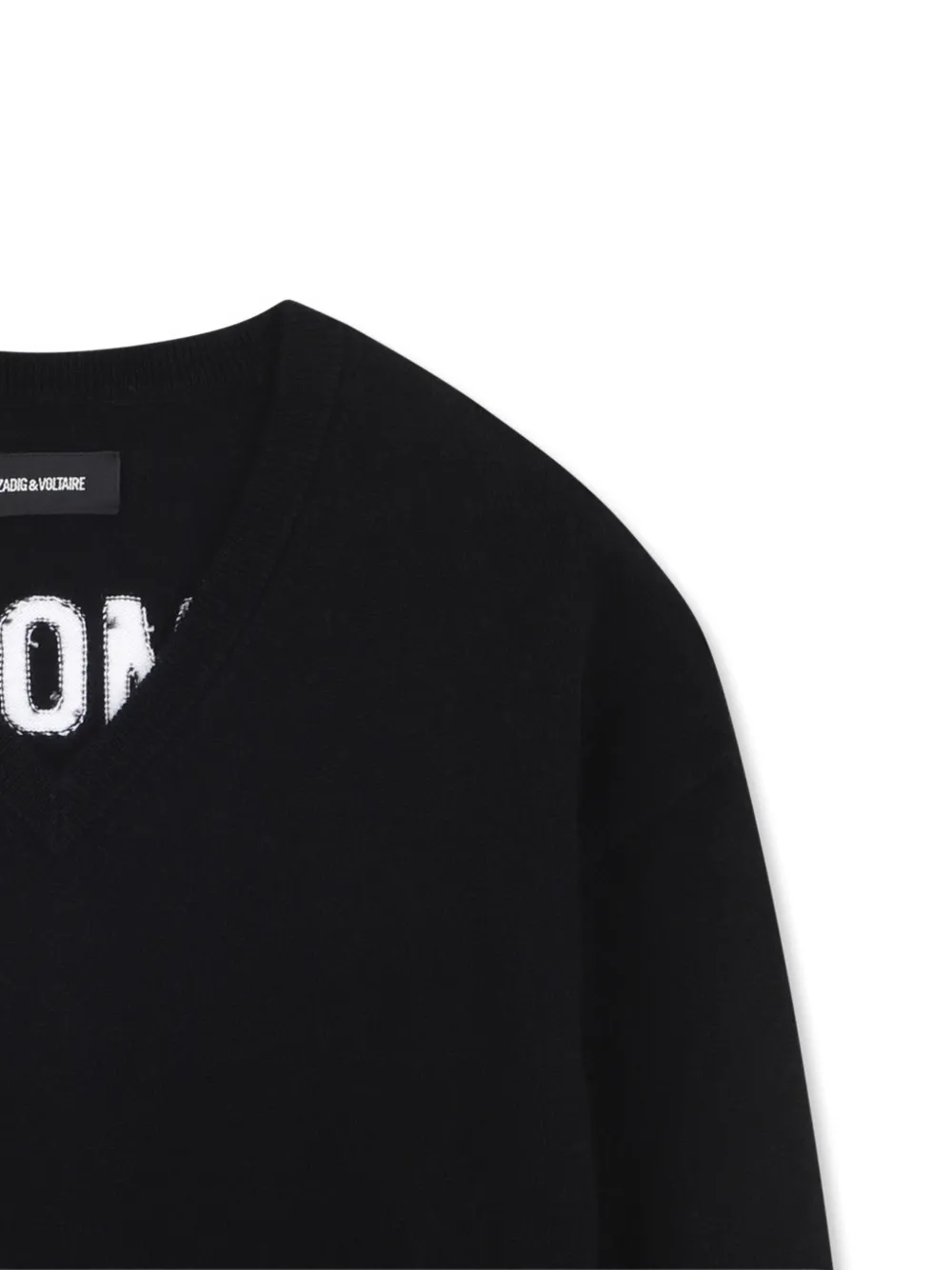 Zadig & Voltaire Kids Gebreide trui met V-hals Zwart