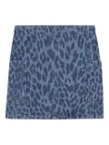 Zadig & Voltaire Kids leopard-print denim skirt - Blue