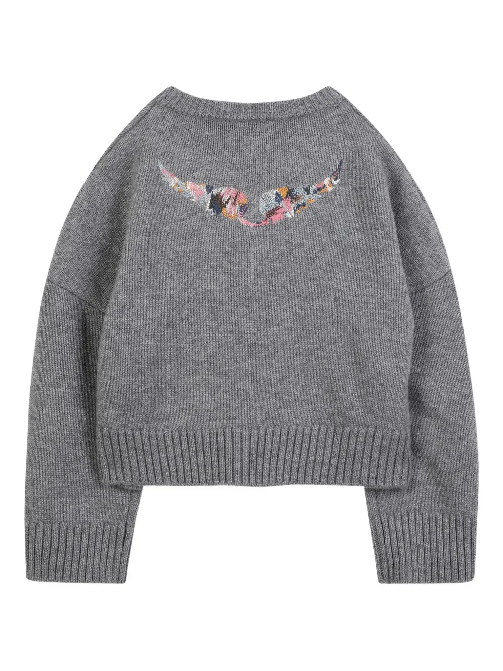 Zadig & Voltaire Kids Gebreid vest verfraaid met knopen Grijs