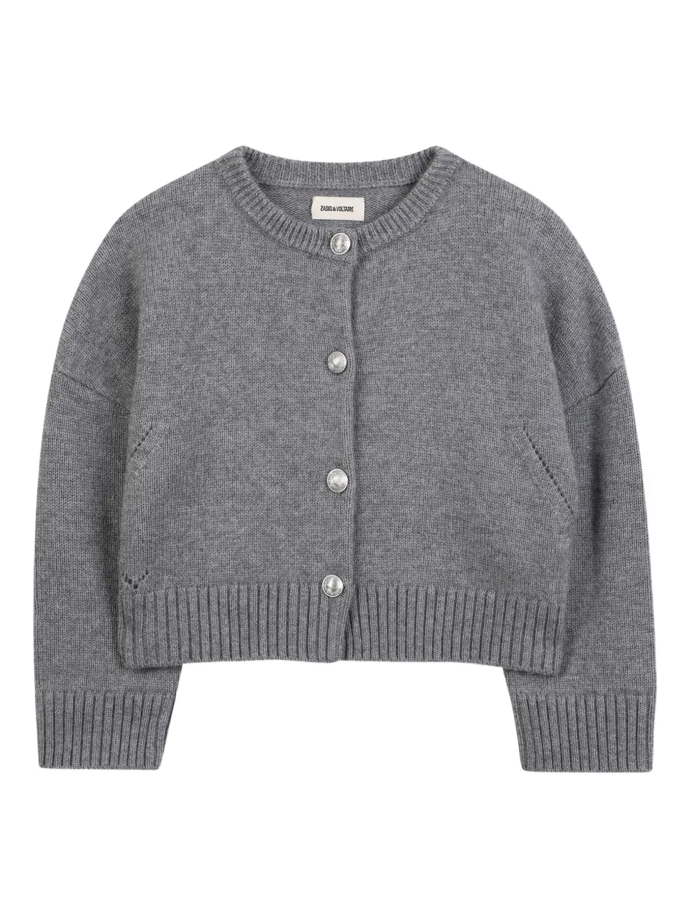 Zadig & Voltaire Kids Gebreid vest verfraaid met knopen Grijs