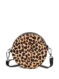 Zadig & Voltaire Kids leopard-print circular shoulder bag - Black