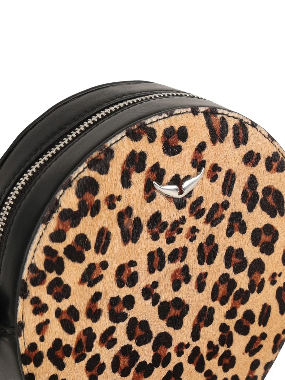 Zadig & Voltaire Kids Ronde schoudertas met luipaardprint Zwart