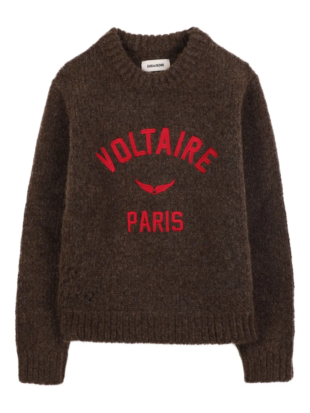Zadig & Voltaire Kids Trui met intarsia logo Bruin