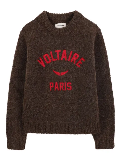Zadig & Voltaire Kids logo-intarsia knitted sweater