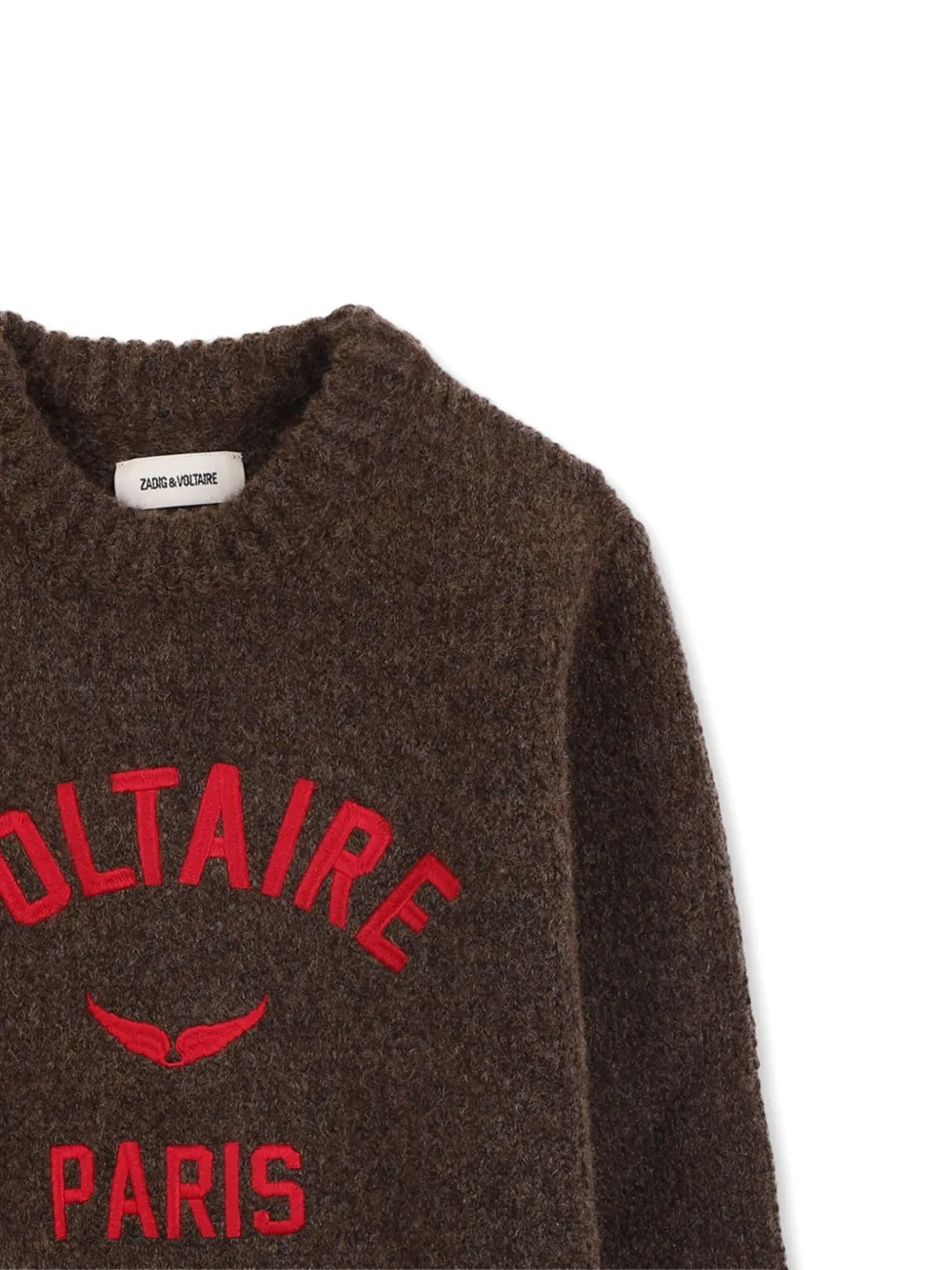 Zadig & Voltaire Kids Trui met intarsia logo Bruin