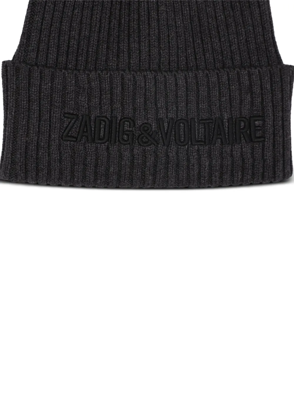 Zadig & Voltaire Kids Ribgebreide muts Grijs