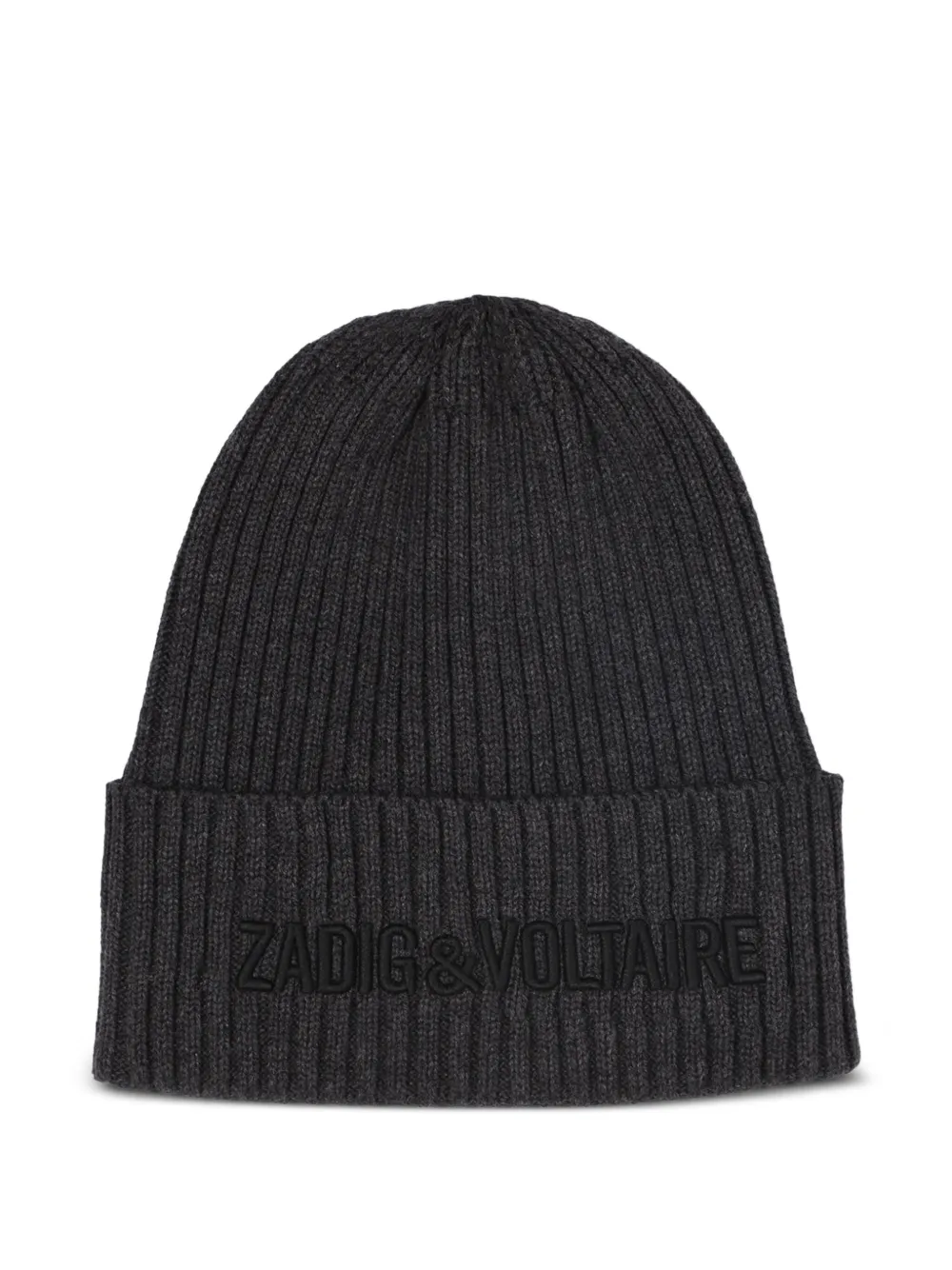 Zadig & Voltaire Kids Ribgebreide muts Grijs