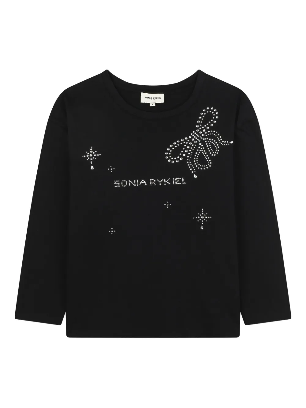 SONIA RYKIEL ENFANT crystal-embellished logo T-shirt | Black | Image 1