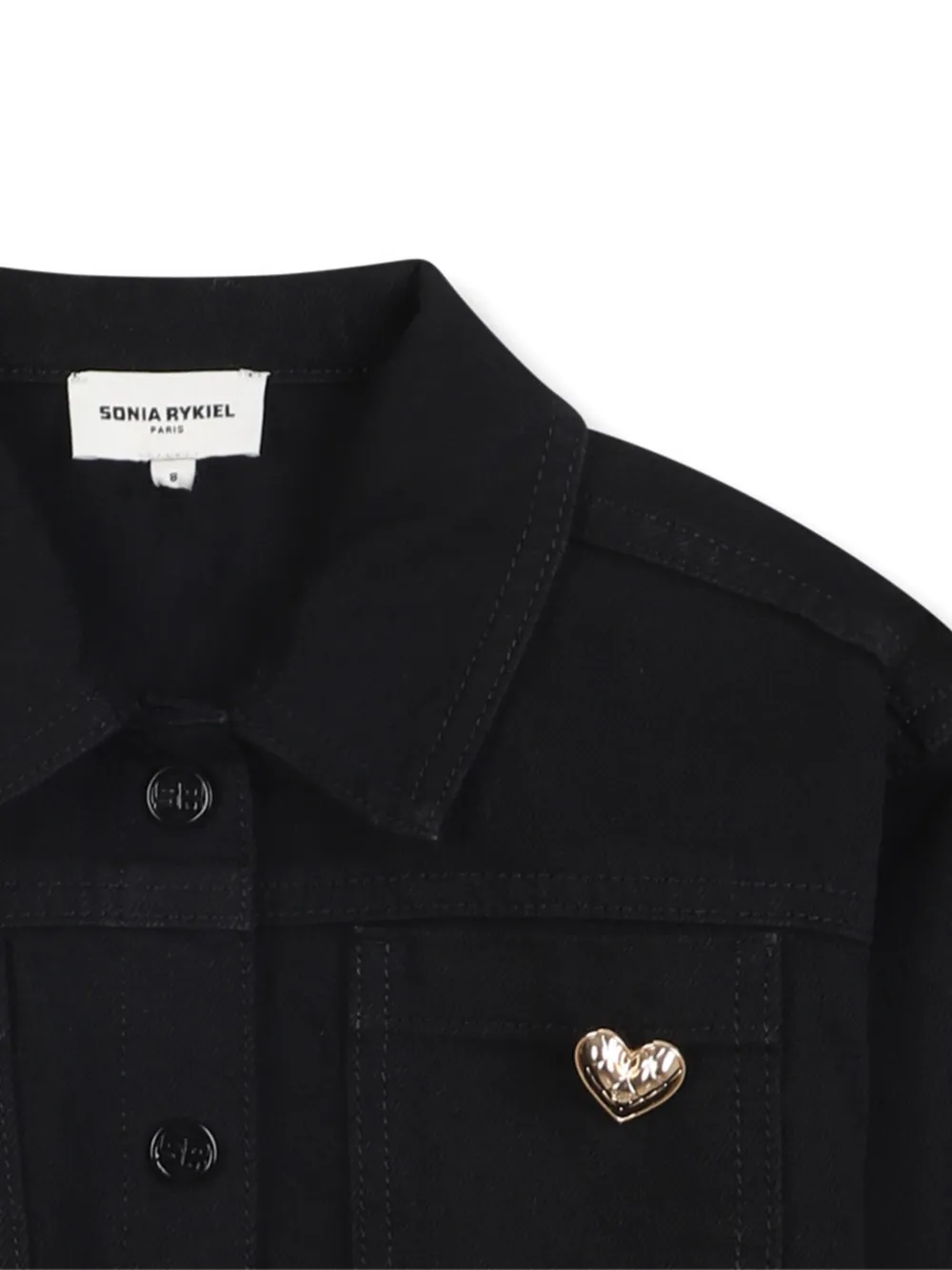 SONIA RYKIEL ENFANT Button-up cropped shirt Zwart
