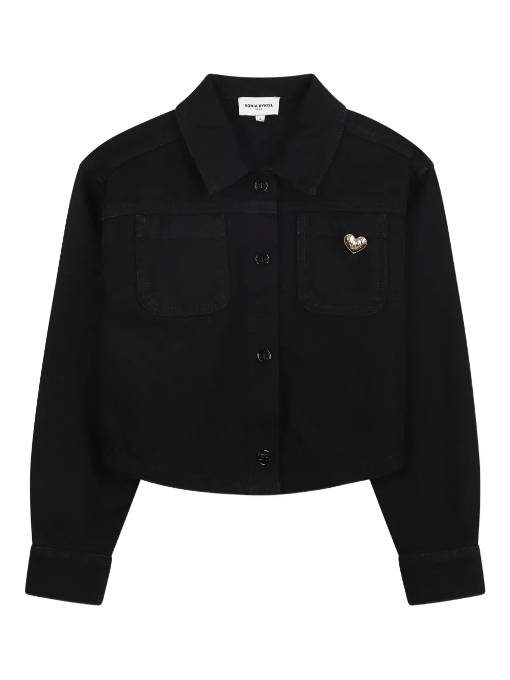 SONIA RYKIEL ENFANT Button-up cropped shirt Zwart