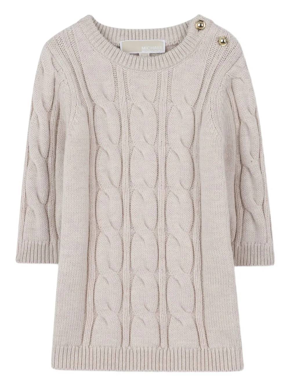 Michael Kors Kids Kabelgebreide jurk Beige