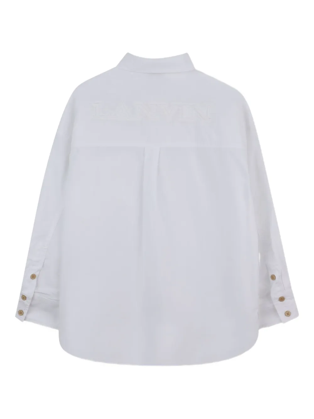 Lanvin Enfant Shirt met geborduurd logo en knopen Wit