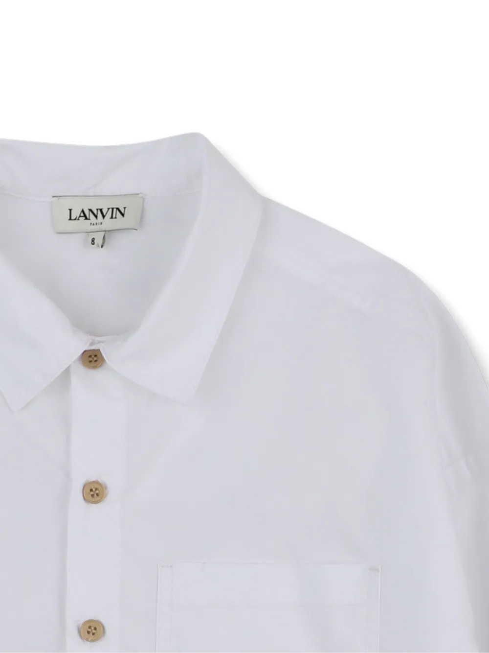 Lanvin Enfant Shirt met geborduurd logo en knopen Wit