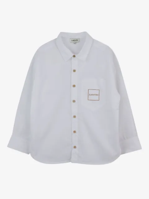 Lanvin Enfant chemise à logo brodé