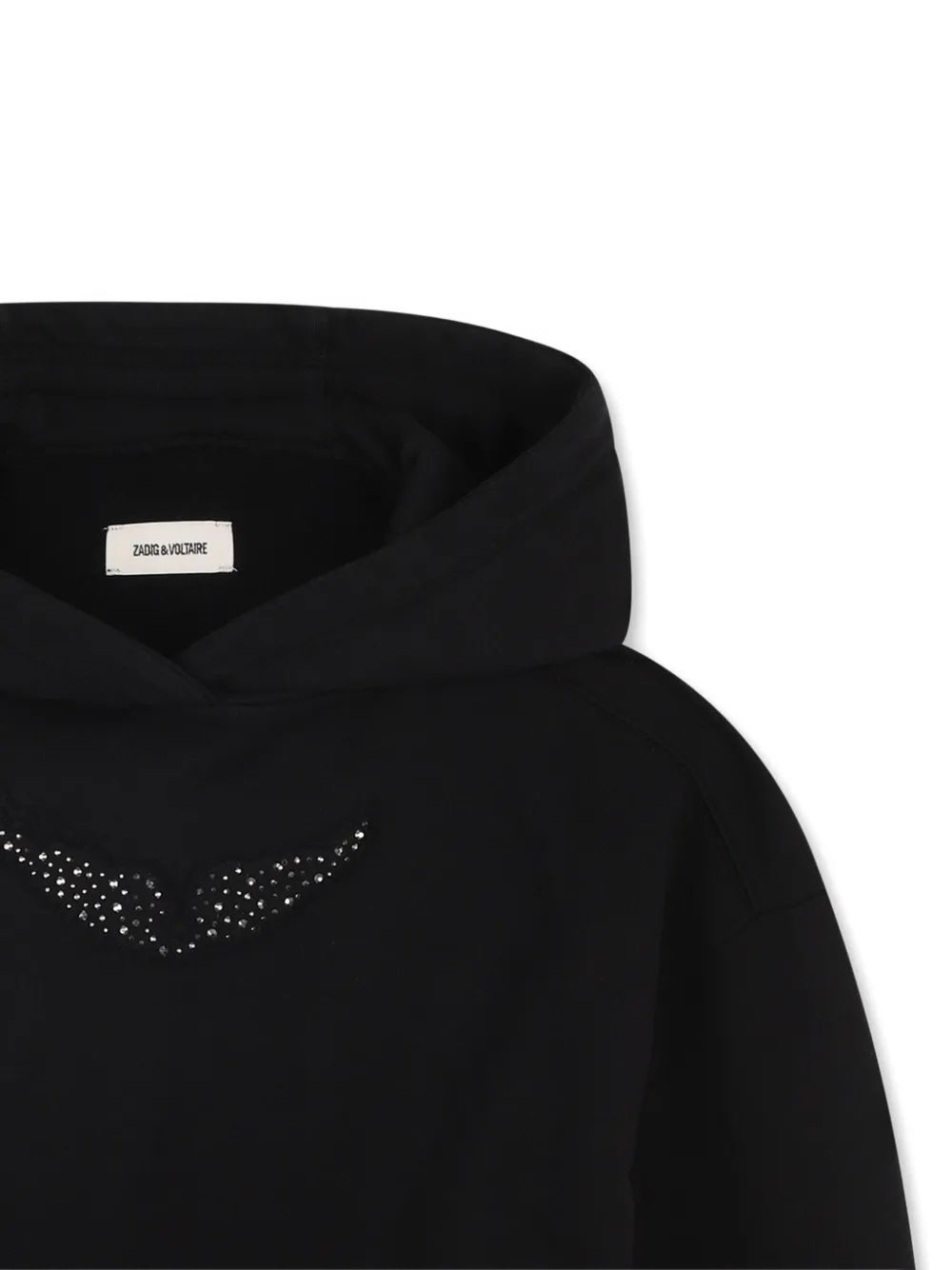 Zadig & Voltaire Kids Hoodie verfraaid met stras Zwart