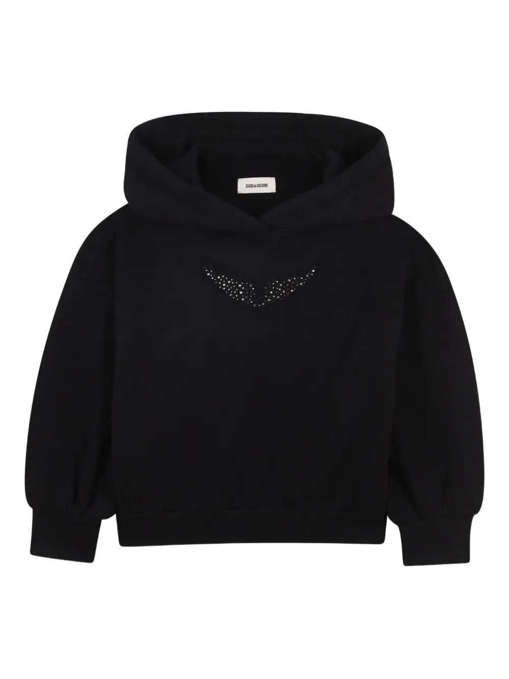 Zadig & Voltaire Kids Hoodie verfraaid met stras Zwart