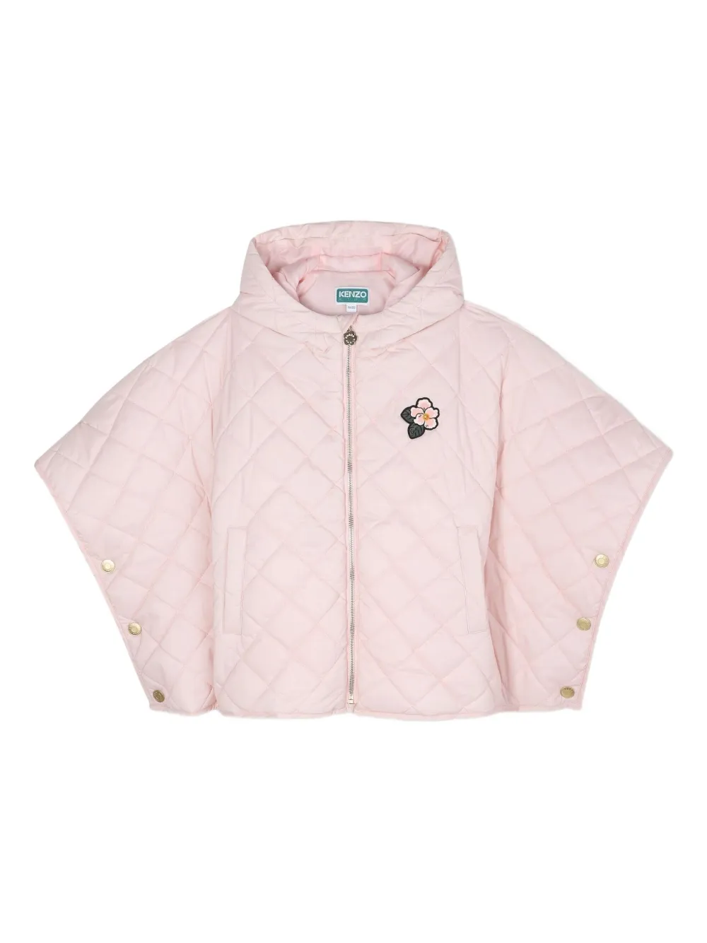 Kenzo Kids Gewatteerd jack met cape Roze