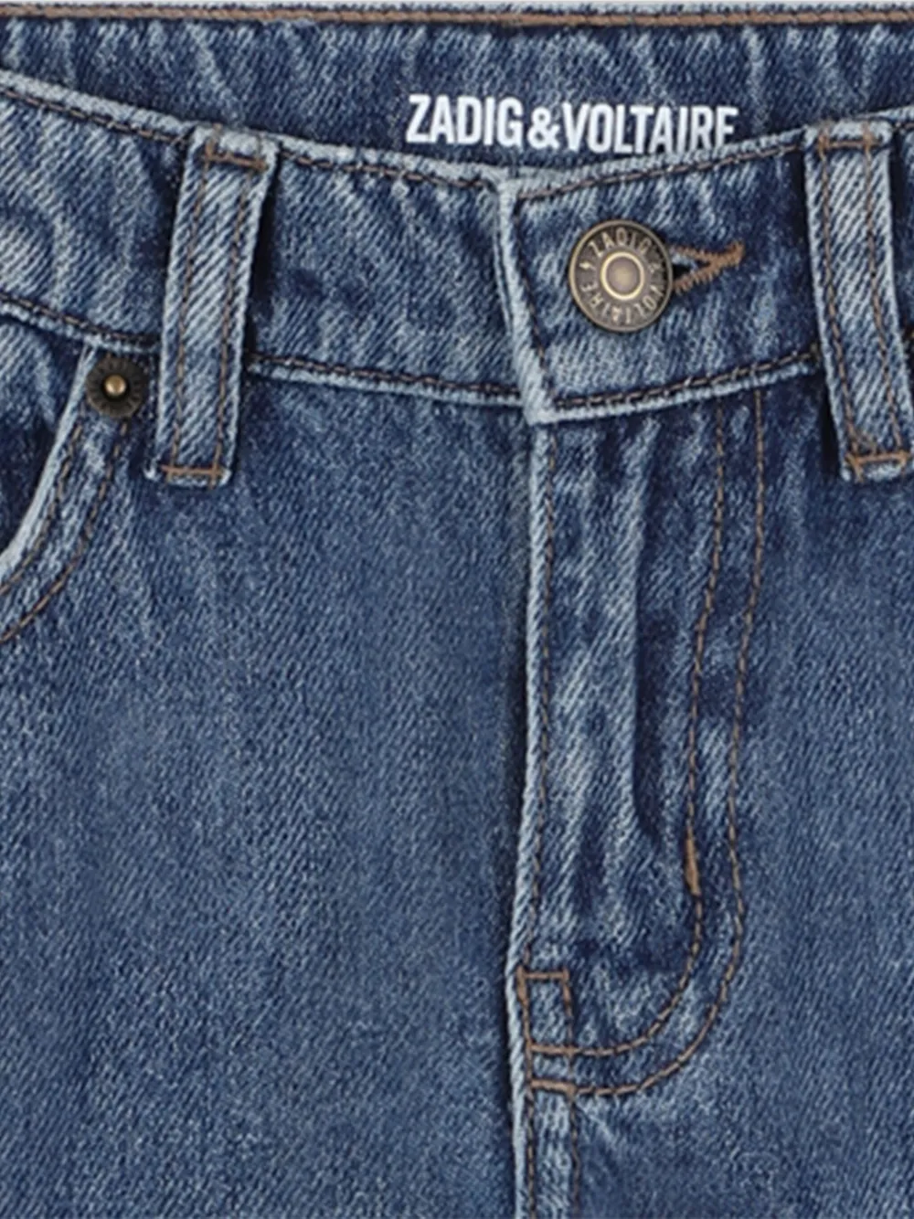 Zadig & Voltaire Kids Jeans met logopatch Blauw